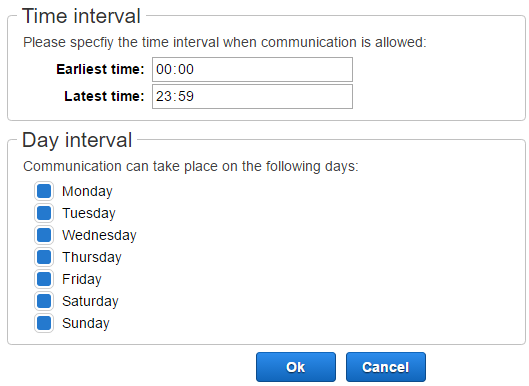 day and time interval day and time interval