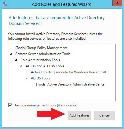 add features to the server role