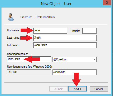 enter username