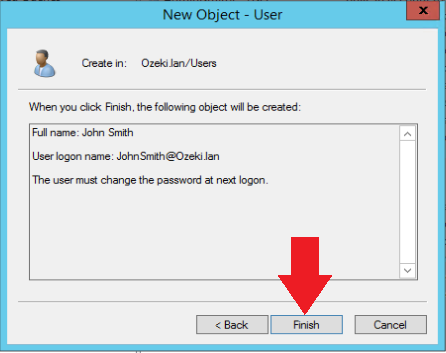 finish create user