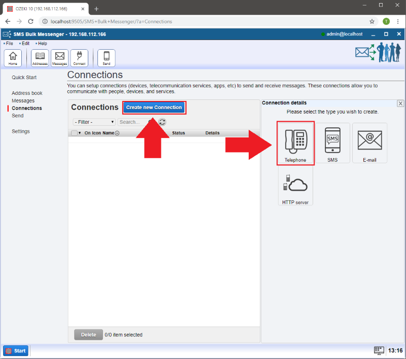 create new telephone connection create new telephone connection