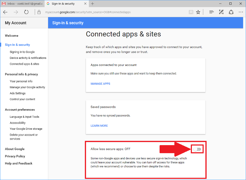 allowing less secure apps allowing less secure apps
