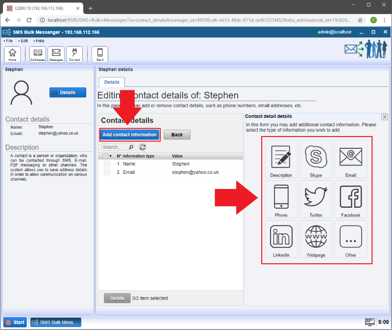 adding contact information adding contact information
