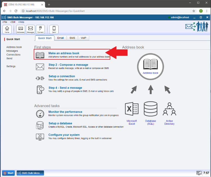 selecting make an address book selecting make an address book