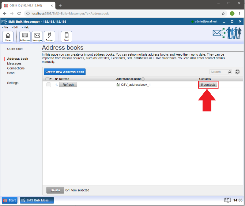 open the details page of your addressbook open the details page of your addressbook