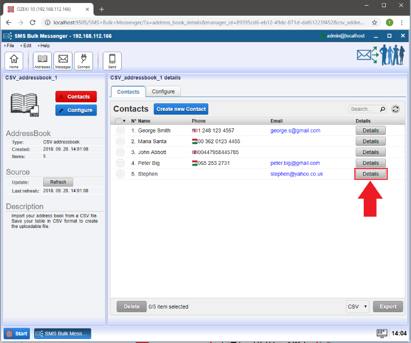 open the details page of your contact open the details page of your contact