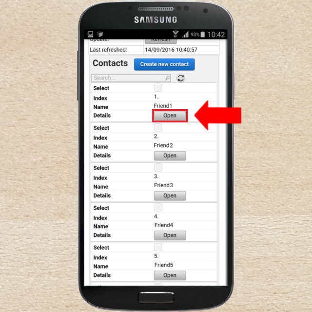 open contact details open contact details