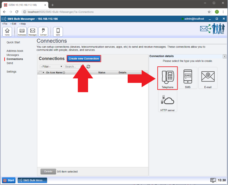 select telephone connection select telephone connection