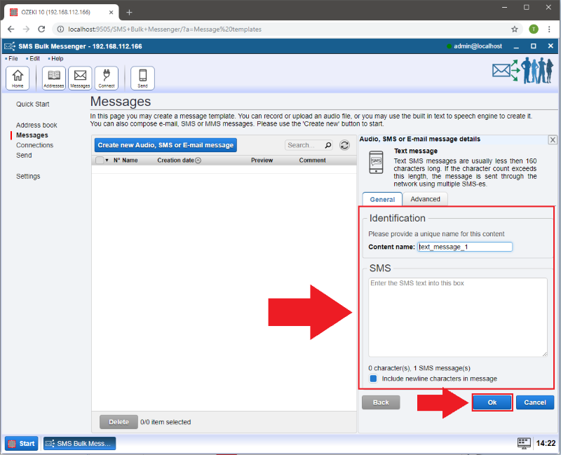 creating a simple text message creating a simple text message