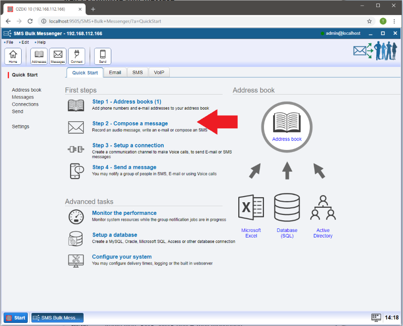 selecting compose a message selecting compose a message