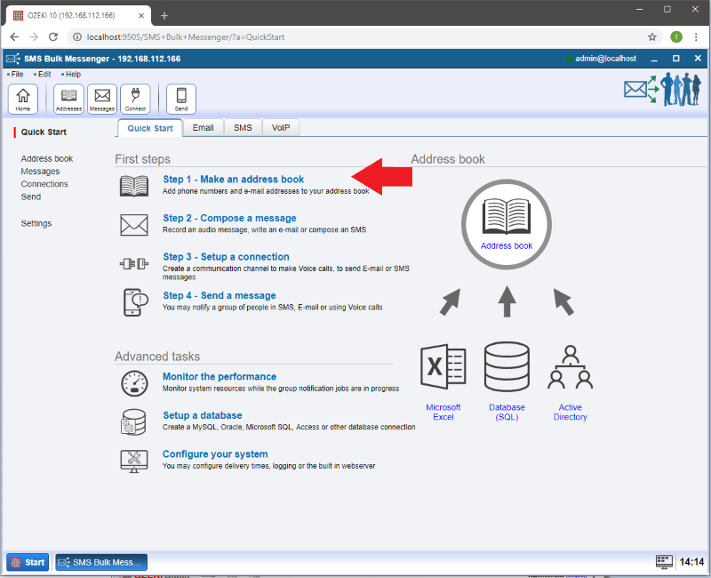 selecting make an address book selecting make an address book
