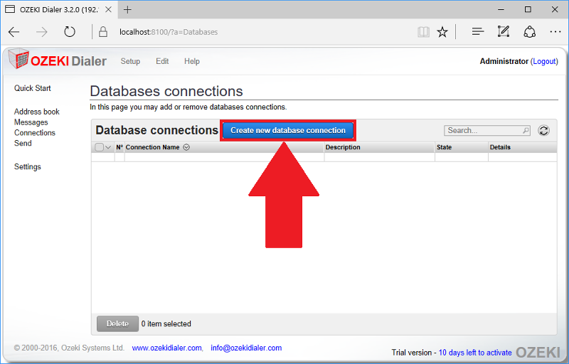 creating new database connection creating new database connection