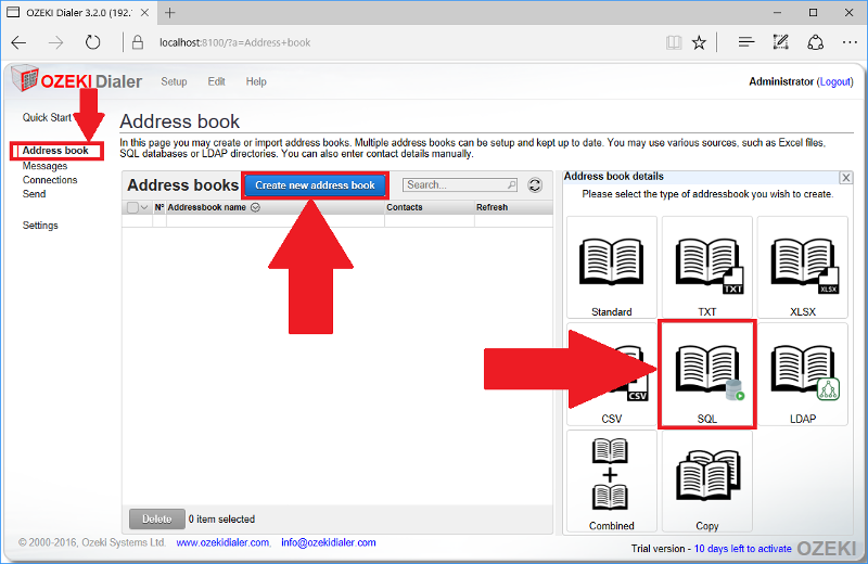 creating new sql addressbook creating new sql addressbook