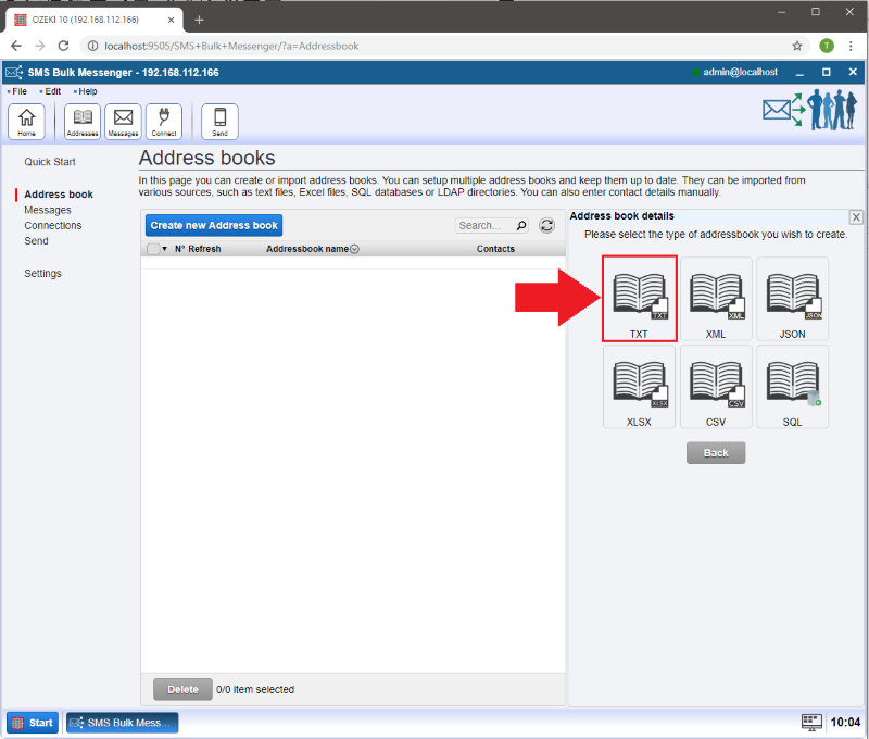 create txt adressbook create txt adressbook