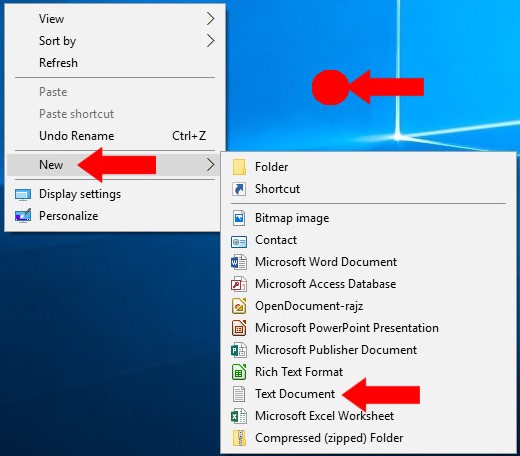 creating a txt document creating a txt document