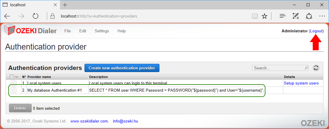 logout from ozeki bulk messenger to test the database authentication provider logout from ozeki bulk messenger to test the database authentication provider
