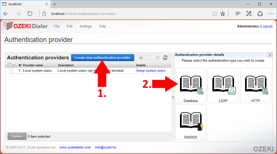 choosing database as a new authentication provider choosing database as a new authentication provider